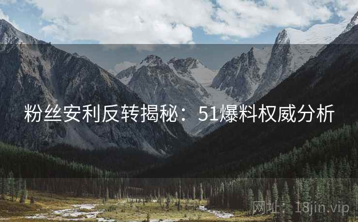 粉丝安利反转揭秘：51爆料权威分析