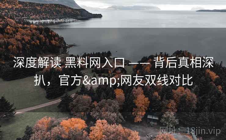 深度解读 黑料网入口 —— 背后真相深扒，官方&网友双线对比